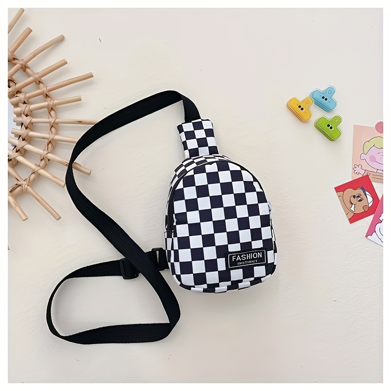 Plaid Pattern Boys And Girls Crossbody Bag, Versatile Trendy Small Diagonal  Bag, Outdoor Travel Lightweight Chest Bag - Temu Cyprus