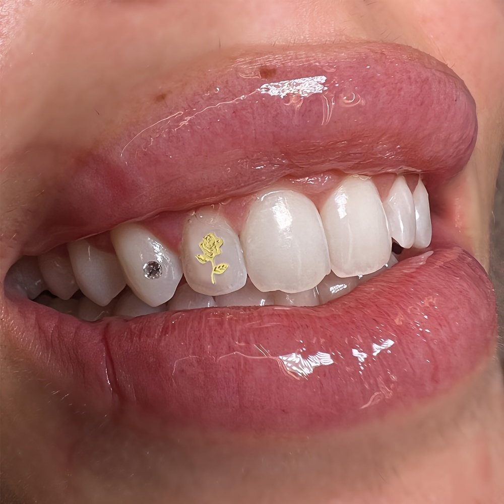 Colorful Laser Love Heart Shape Rhinestone Tooth Gem Kit For - Temu