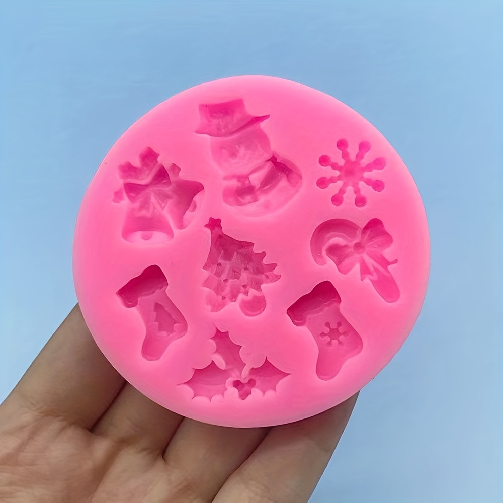 Creative Christmas Cake Mold Fondant DIY Snowflake Snowman Sock Cake  Silicone Mold Sugar Craft Baking Tools Kitchen Decorations