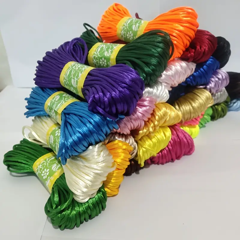 20 Meter 2.5mm Braided Macrame Satin Silk Cord Chinese Knot Nylon Rattail  Thread