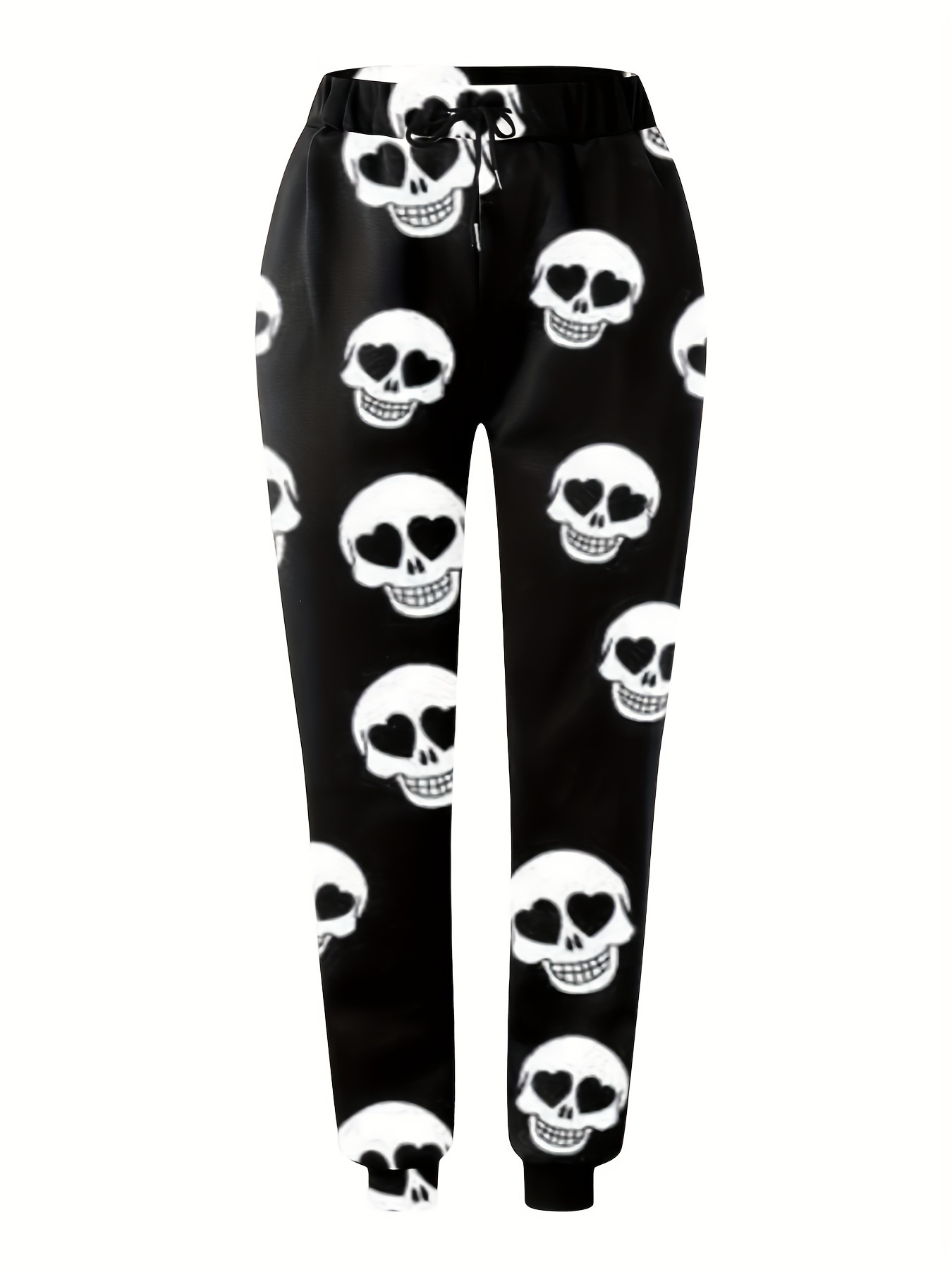 Halloween Skull Print Joggers Casual Baggy Pocket Elastic - Temu