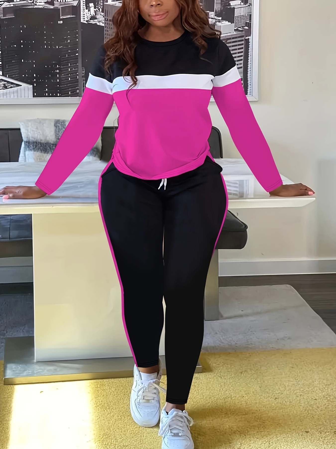Pink plus size leggings set  Plus size leggings, Plus size, Plus size  outfits