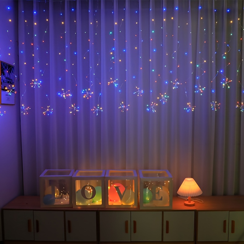 Curtain string lights on sale battery operated