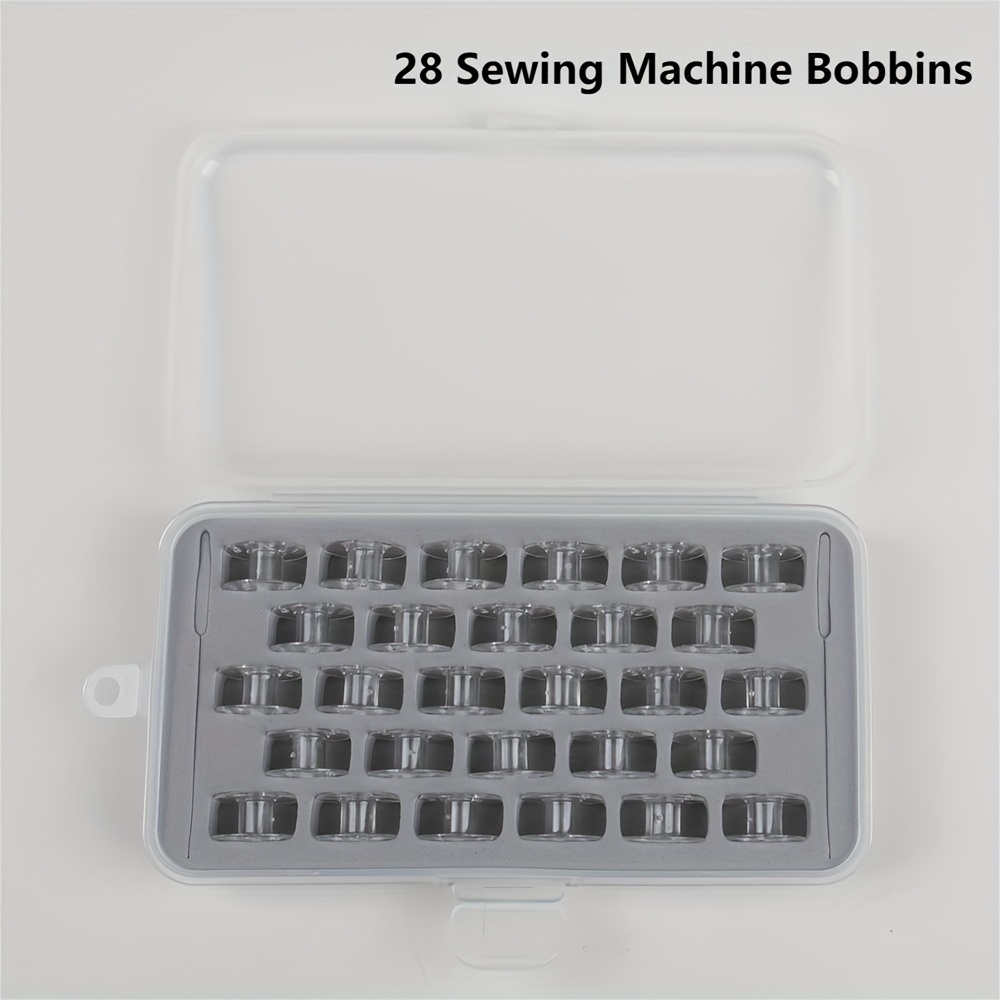 28pcs Clear Sewing Machine Bobbin With 1 Storage Box, DIY Sewing Clothes  Tools, Sewing Bobbins Accessories, Tailoring Accessories For Sewing Machine