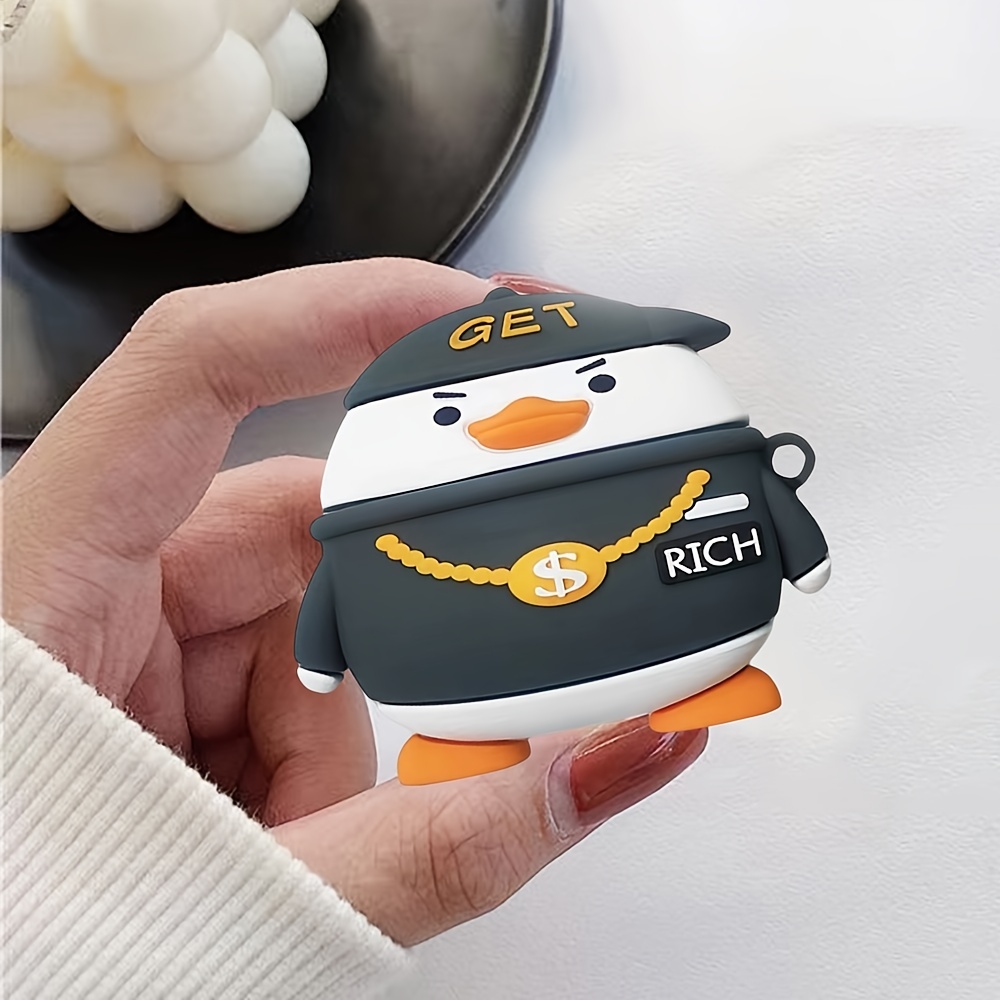 New 3D Cute Duck Earphone Case for Airpods 3 Pro Case Silicone Cartoon Dog  Cover for Apple Air Pods 2 Earbuds Earpods Cases Keychain