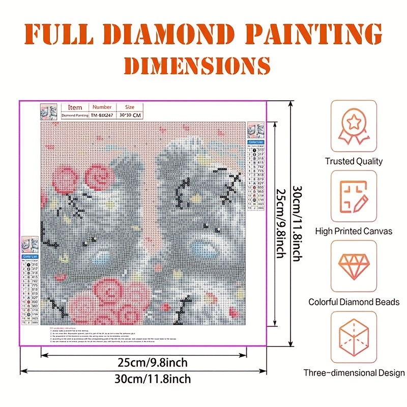 Crystal Painting Kit DIY Diamond Art Kits Bear Among Flowers Painting by  Numbers 5D Diamond Painting Kits for Beginner Gem Art Crafts Home Wall