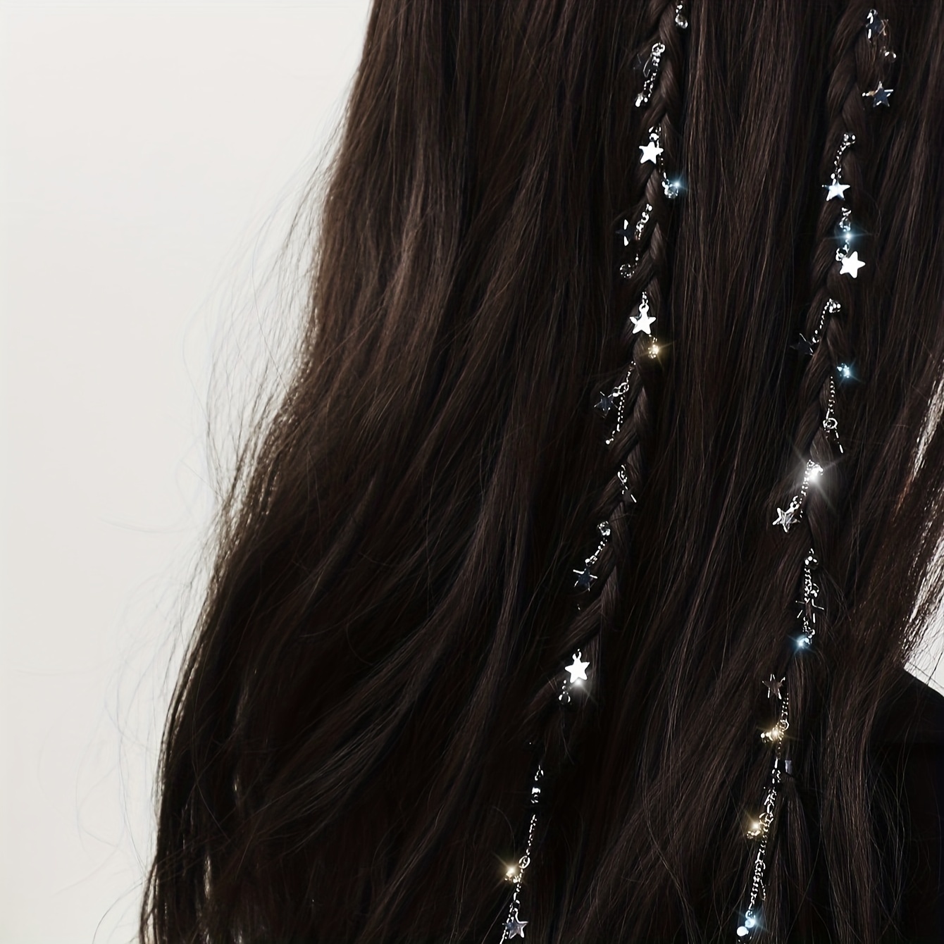 1pc Women Rhinestone Decor Fringe Trim Charm Glamorous Hair Chain