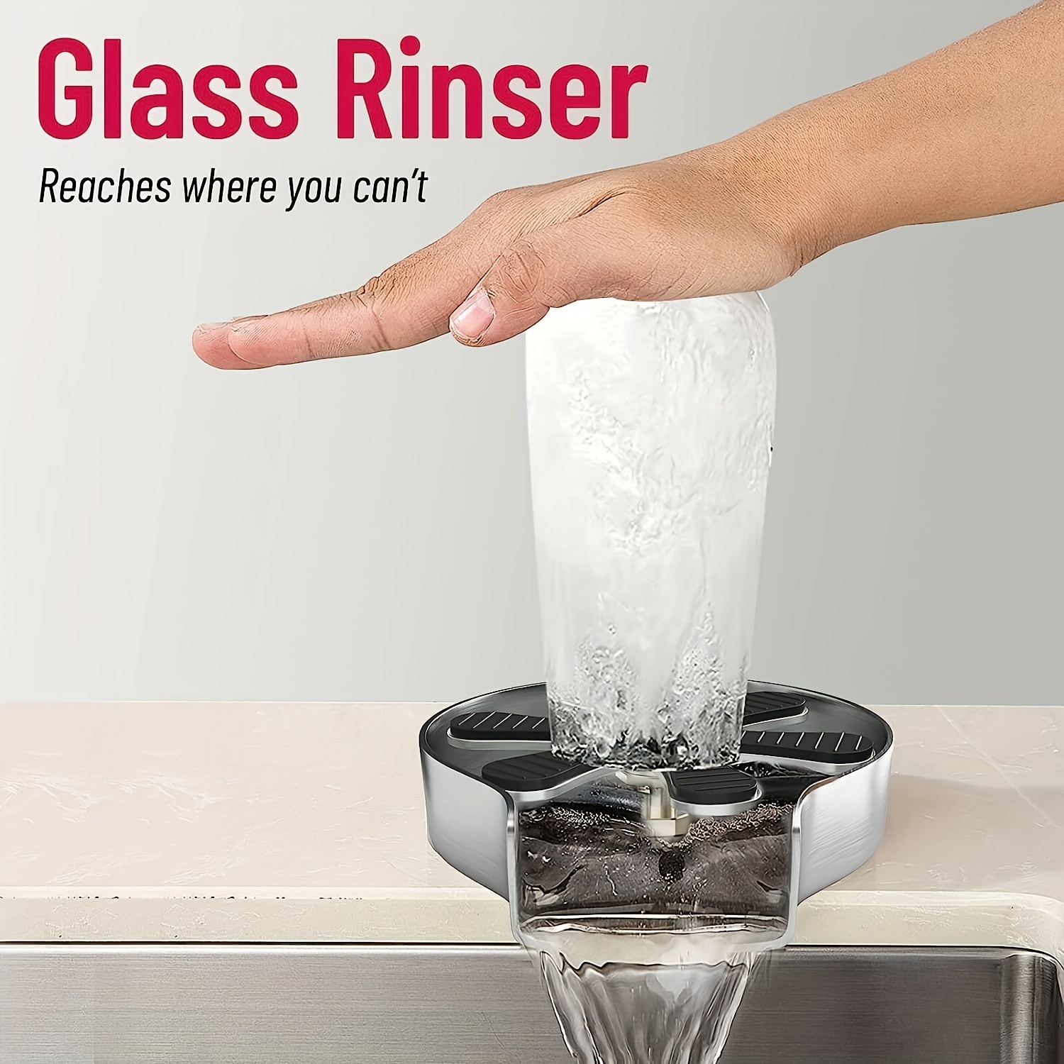 High Pressure Stainless Steel Cup Washer Bar Glass Rinse Bottle