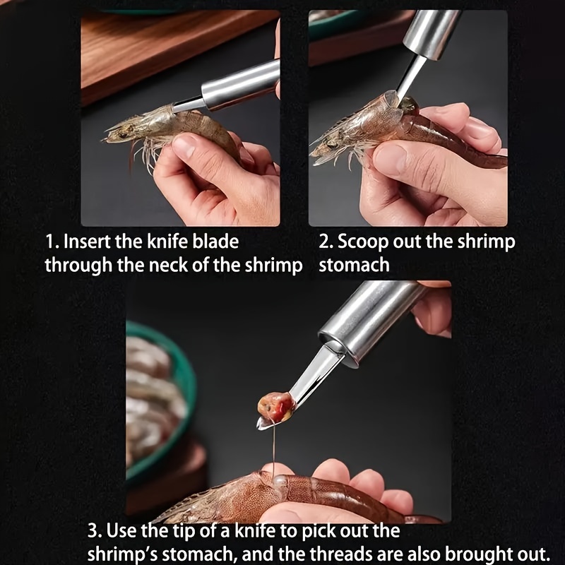 Shrimp Cleaner Knife Premium Stainless Steel with Non Slip Black