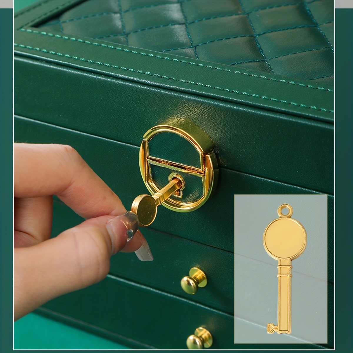 Multifunctional Jewelry Box With Lock Three Layers Pu - Temu