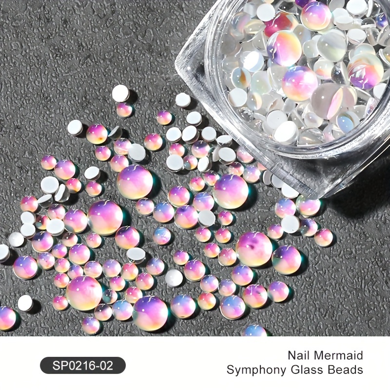 Glass Beads Mermaid Symphony Nail Art Gems Rhinestones Flatback