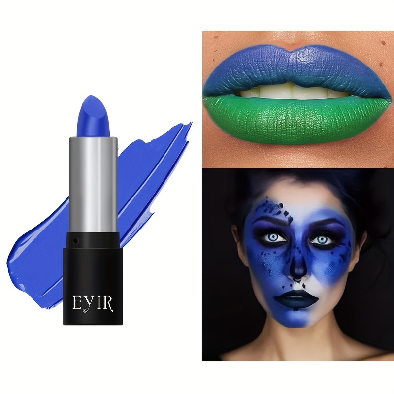 MEICOLY Blue Eye Black Stick,Royal Blue Eyeblack Face Body Paint Eye  Paint,Professional Halloween Blue Matte Lipstick SFX Makeup,Cream Sporting  Face