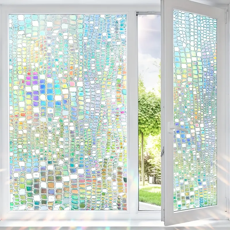 Privacy Window Film Stained Glass Rainbow Clings Window Tint - Temu