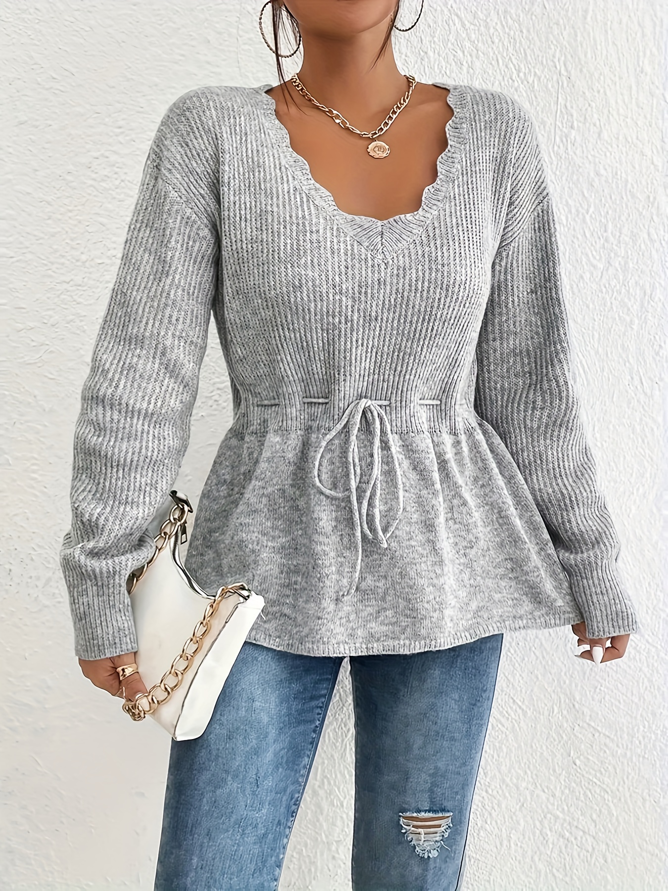 Drawstring hotsell waist sweater