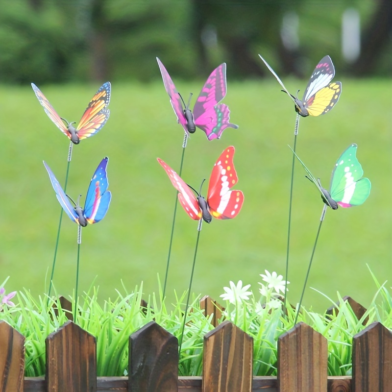 3d Butterfly Pole Double layer Insert Rod For Outdoor Garden - Temu