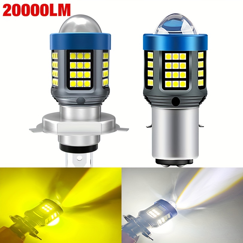 Generic 10000Lm H4 LED Moto H6 BA20D LED Motorcycle Headlight Bulbs CSP  Lens White Yellow Hi Lo Lamp Scooter Accessories Fog Lights 12V