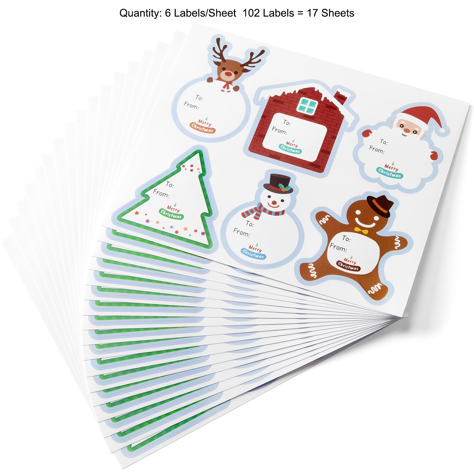 Christmas Gift Tags Sticker Christmas - 80 Pieces White Christmas Tags  Stickers for Gifts Easy to Write - Christmas Gift Tag Stickers On in a