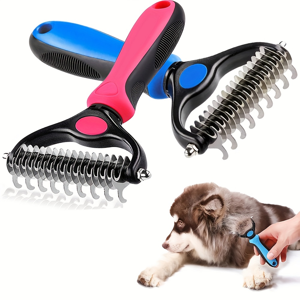 Buy Pet Dog Cat Hair Fur Shedding Trimmer Grooming Rake Comb Tool Trimmer  Grooming Comb Brush Comb Rake Hair Shedding Flea For Pet Cat Dog Pet Single  Row Needle Comb (Black, as