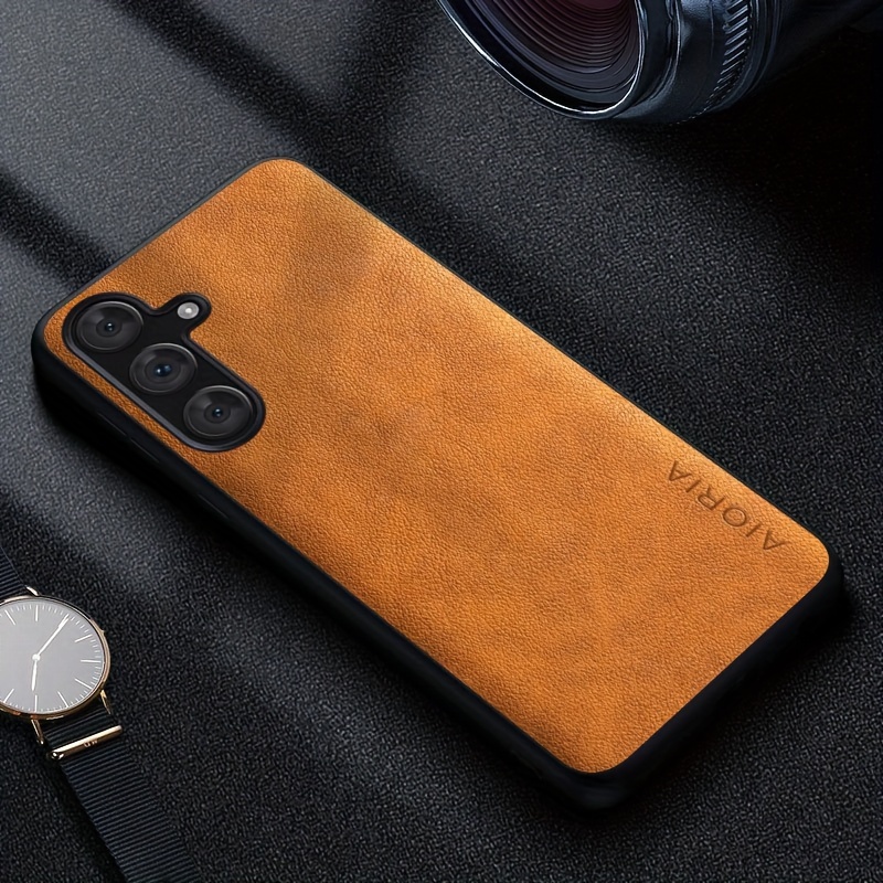 TEMU Phone Case - Case For Galaxy S24 S23 S22 S21 Fe Retro Phone Cover Anti Drop Precise Camera Hole Positioning Solid Color