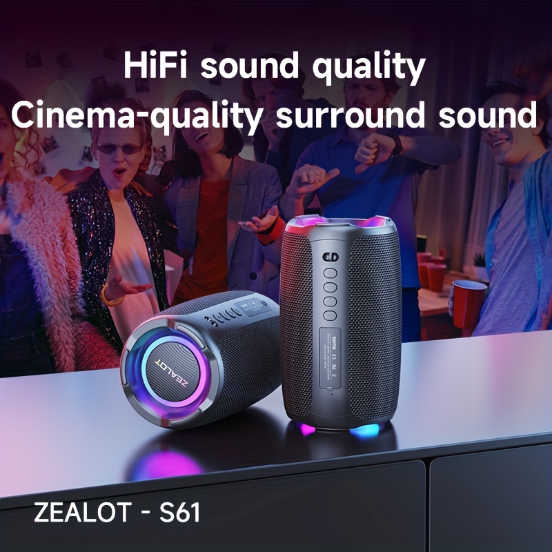ZEALOT Altavoz Bluetooth, altavoz inalámbrico impermeable IPX7 con sonido  estéreo fuerte de 20 W, altavoces portátiles para exteriores con Bluetooth