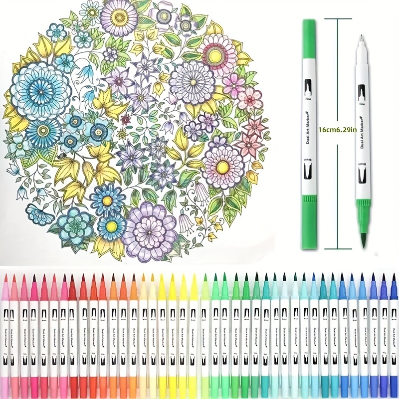 12 24 36 48 60 Colors Double Head Acrylic Pigment Pens For - Temu