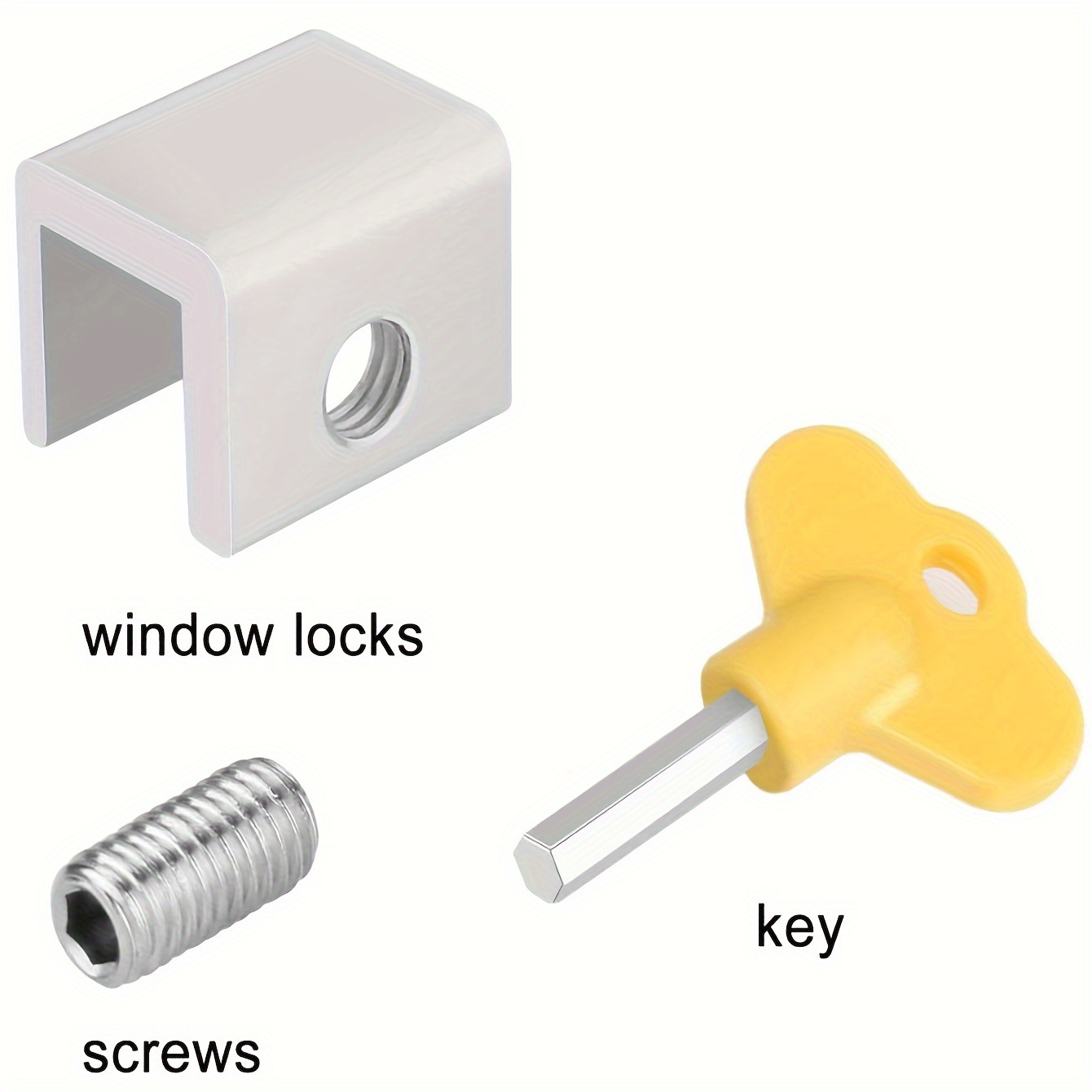 1pc durable aluminum alloy and plastic steel door and   safety limit with easy to hold yellow handle for   details 3