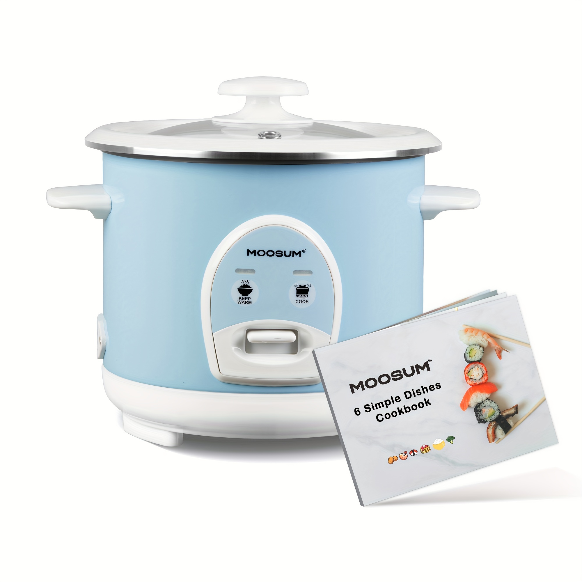 BEAR Rice Cooker 2 Cups Uncooked(4Cups Cooked), Small Rice Cooker Steamer  with R