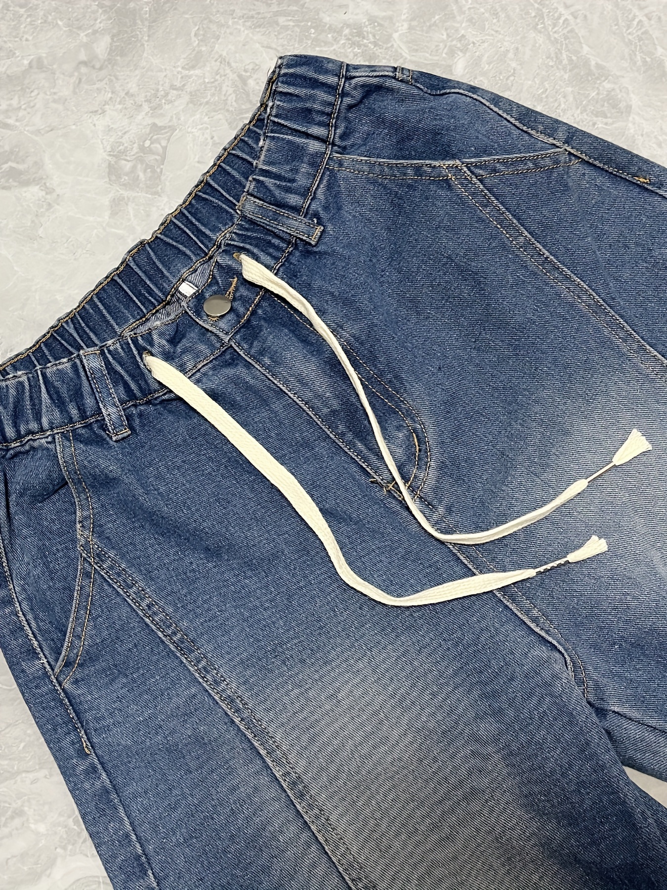 Drawstring Elastic Waist Cargo Pants Flap Pockets Y2k Style - Temu