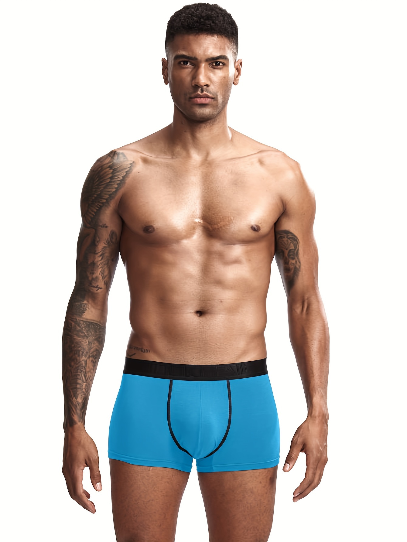 Buy LAK 18 Men's Mid-Waist Briefs Boxer Underwear Ice Silk