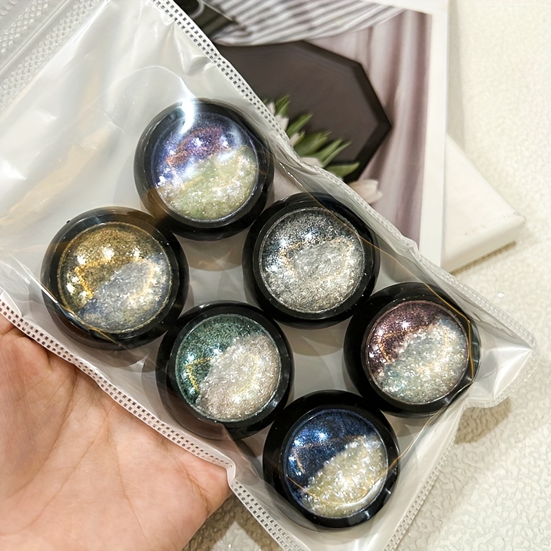 4 Boxes Opal Chrome Nail Art Powder Holographic Glitter Nails