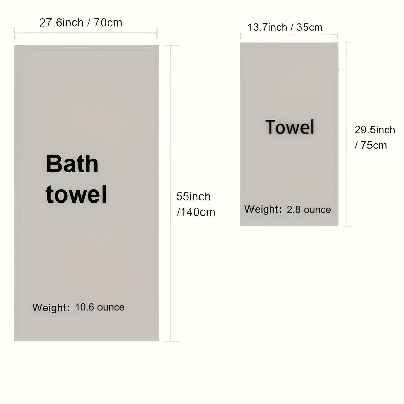Quick Dry Absorbent Lightweight Bath Towel Towel Set Solid - Temu