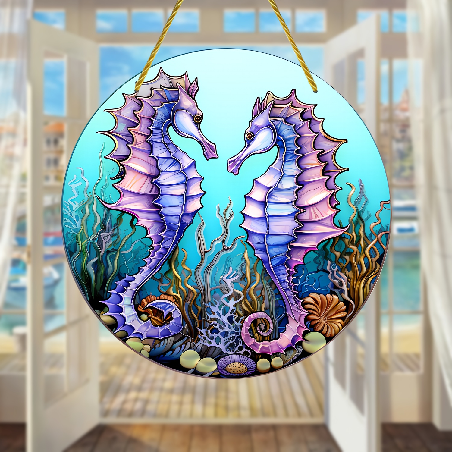 Seahorse Suncatcher Stained Window Hanging Everyday Sign - Temu