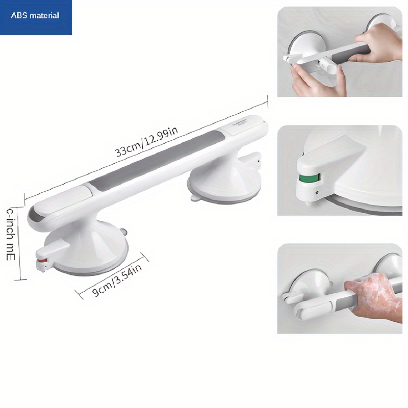 TEMU 1pc Toilet Armrest Rail, Elderly Safety Non-slip Handle, Bathroom Punch-free Vacuum Suction Cup Anti-fall Handle, Shower Room Armrest