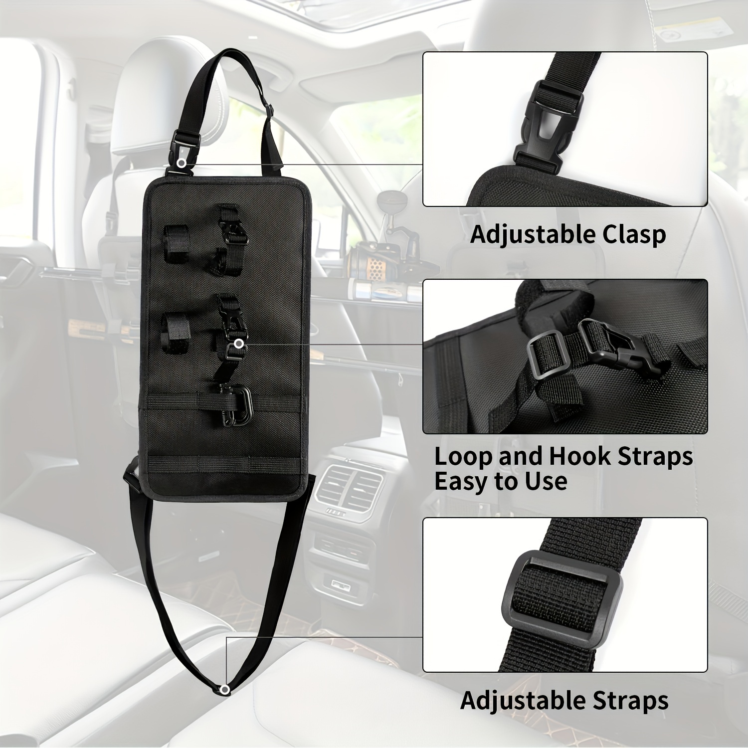2pcs Adjustable Car Fishing Rod Holder Bag Easy Install Car - Temu