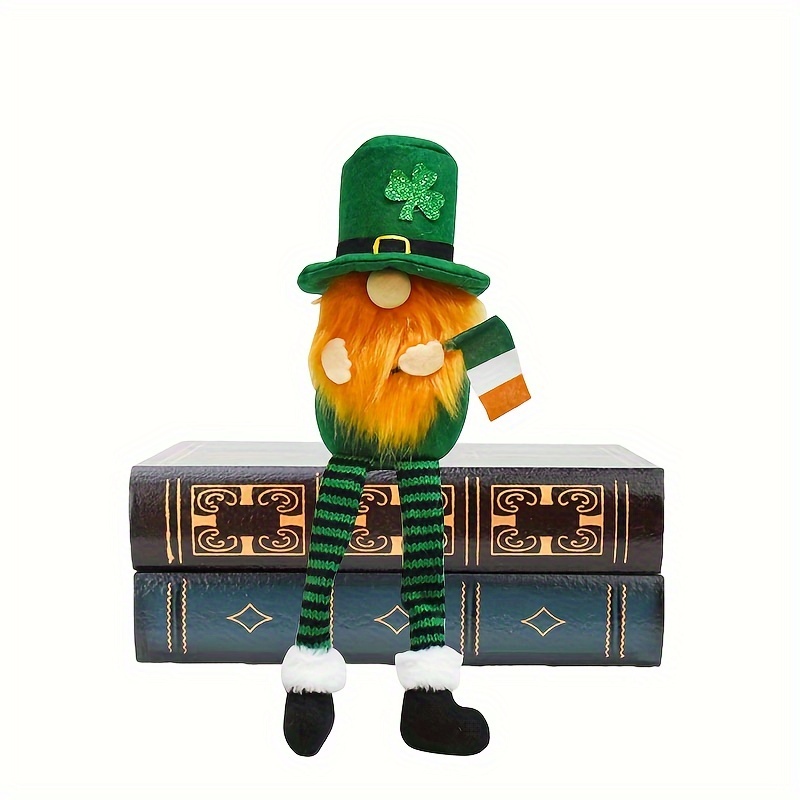 Ramiter Irish Festival Green Plush Decor Plush Doll Irish Festival Figurine  Home Table Ornaments Cute Doll 