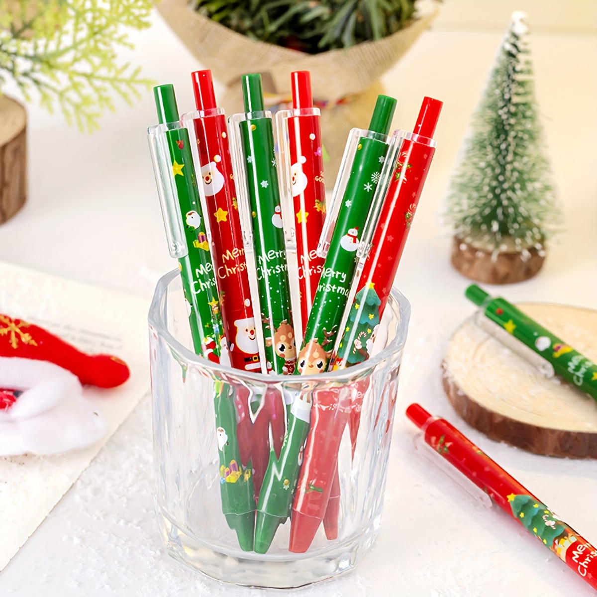 Abaodam 18 Pcs Christmas Gel Pen Kids Rewards Pen Students Gel Pens Kids  Ballpoint Pen Christmas Party Favor Kids Christmas Stationary Christmas Ink