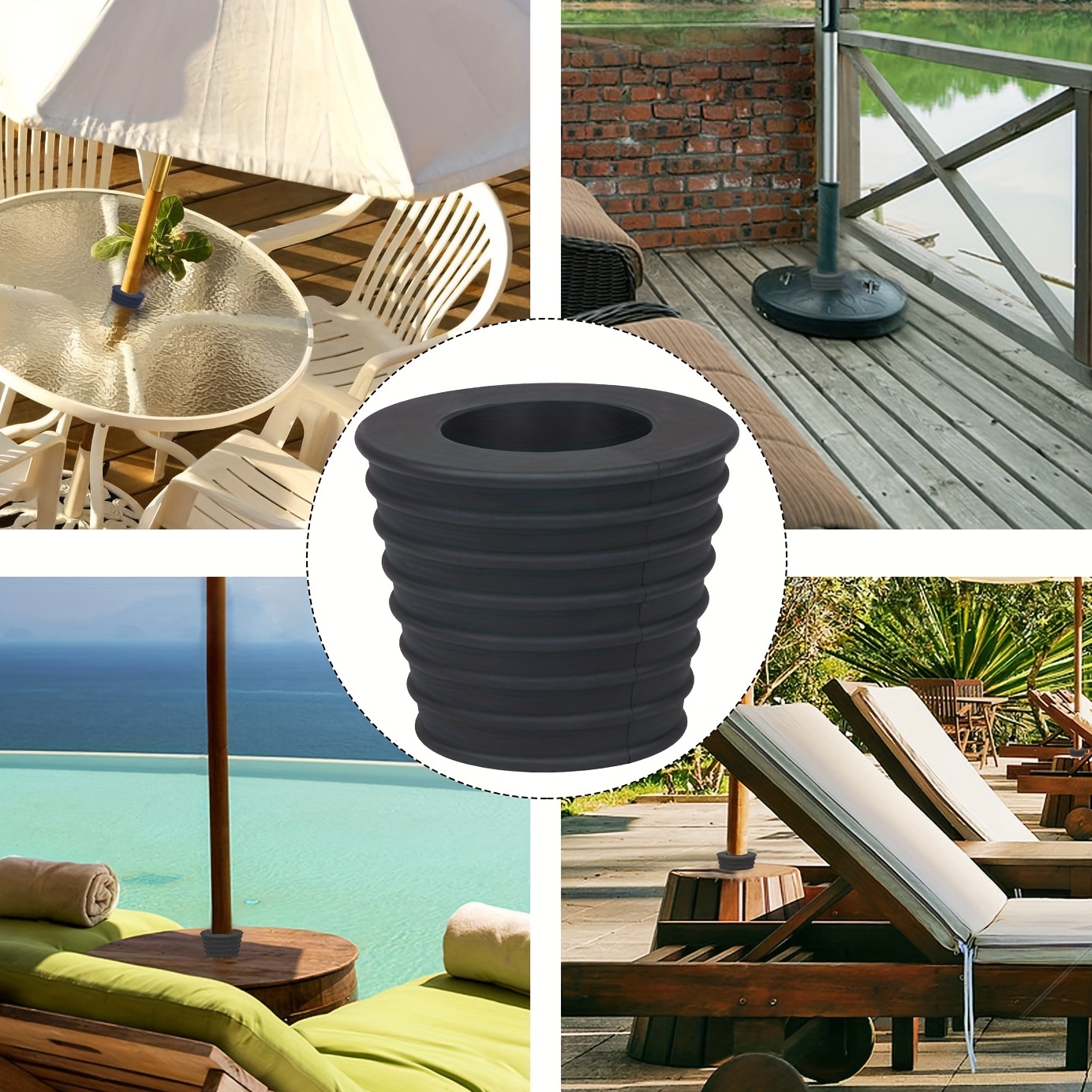 cole and grey cantilever patio umbrella with base Gray - Cantilever Umbrellas