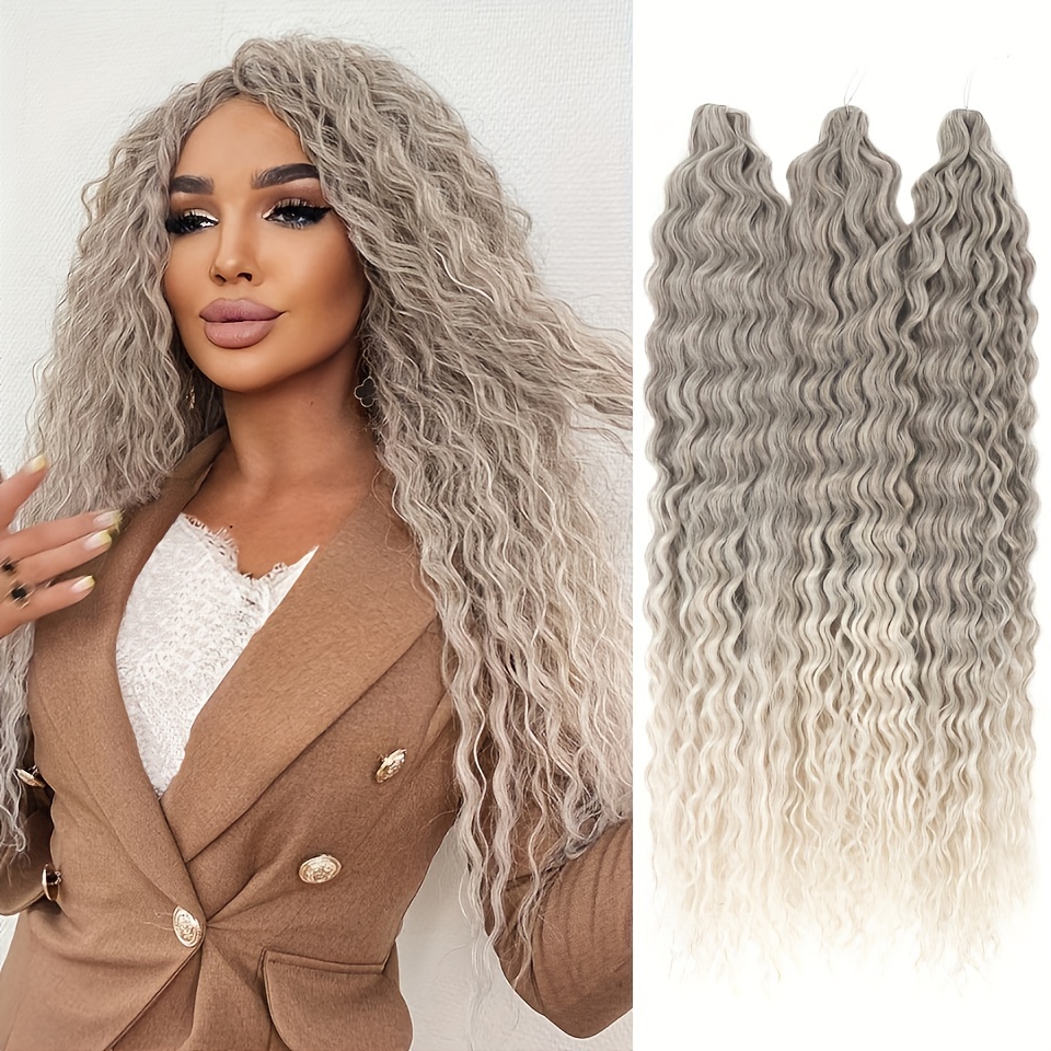 Curly Braiding Hair Ocean Wave Crochet Hair 22Inch Deep Curly Crochet Braids  Wet and Wavy Braiding Hair Synthetic Crochet Hair for Black Women (22 Inch  (Pack of 6), 1B/30/27) : : Beauty