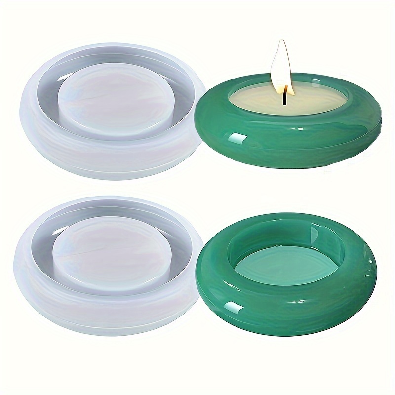 

1pc Tealight Candle Holder Resin Molds, Round Shape Candlestick Silicone Molds Gypsum Cement, Epoxy Resin Silicone Molds For Diy Flower Pot Jewelry Storage Box
