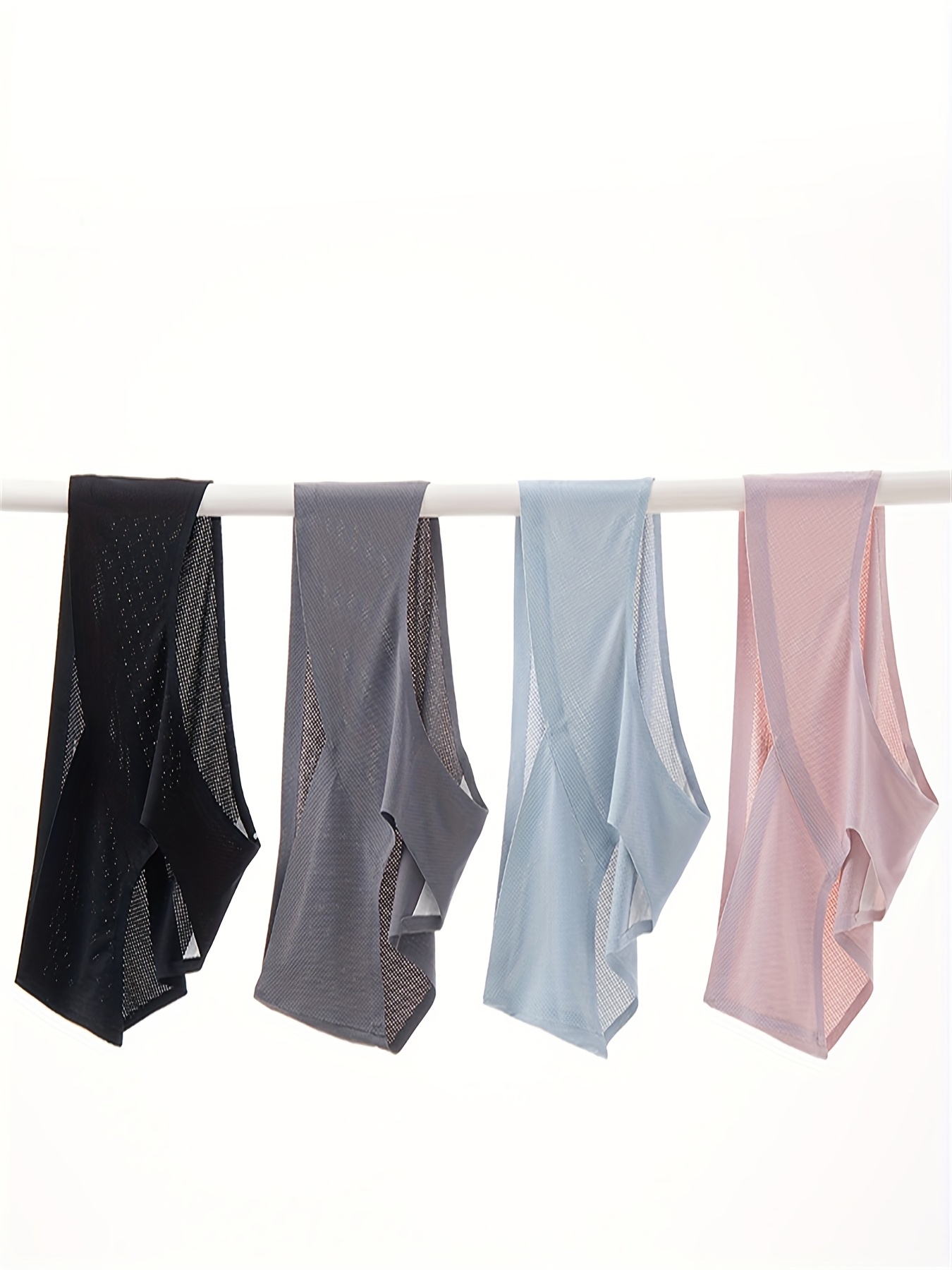 Wabjtam 1pc Pink Women Silk Panties Seamless Satin Briefs Underwear Comfort  Breathable Underpants,l(for 50-62.5kg)