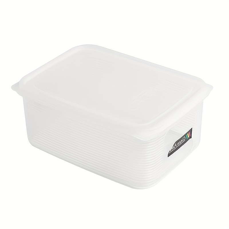 Striped Transparent Refrigerator Fresh-keeping Box with Soft Cover and Scale
