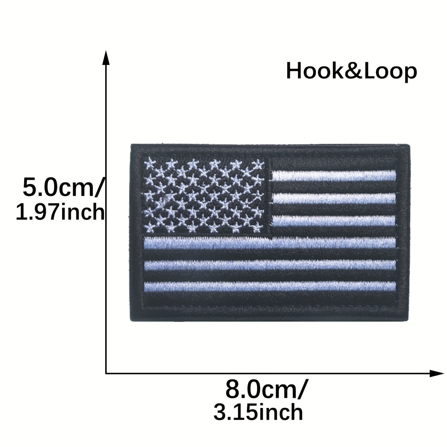 American Flag Patch PVC Rubber w/ Color options - USA Flag Patch, Thin Blue Line Patch, Thin Red Line Patch 2 inch x 3 inch w/ Velcro/Hook Backing