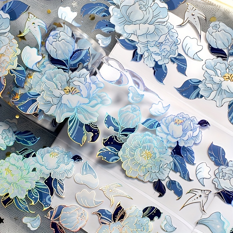 Vintage Floral Blue Washi Tape