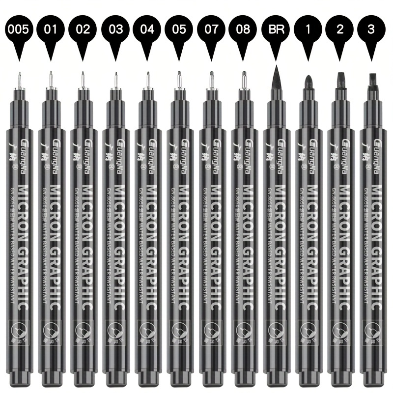 6 Different Tip Sizes Drawing Pens Single Needle - Temu