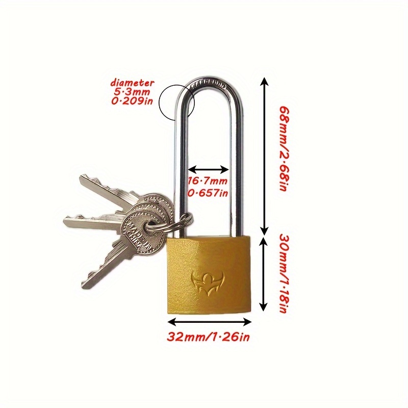 Mini Long Shackle Padlocks With Keys Key Locks Padlock With - Temu
