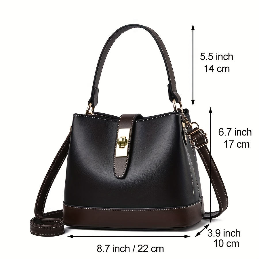 Small Handheld Bucket Bag Color Contrast Crossbody Bag Temu