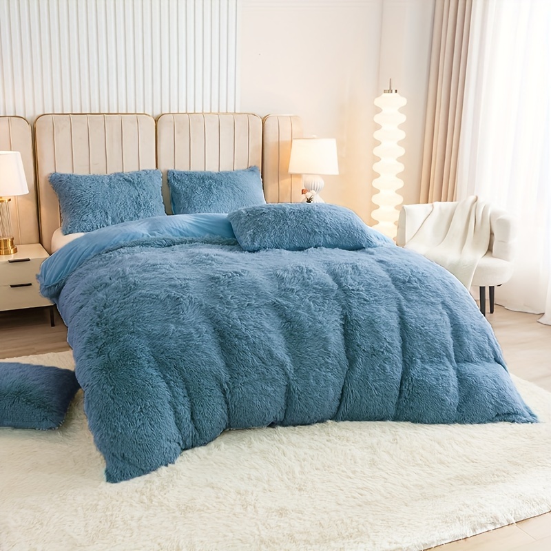 Multicolor Plush Duvet Cover Set Soft Warm Bedding Bedroom - Temu