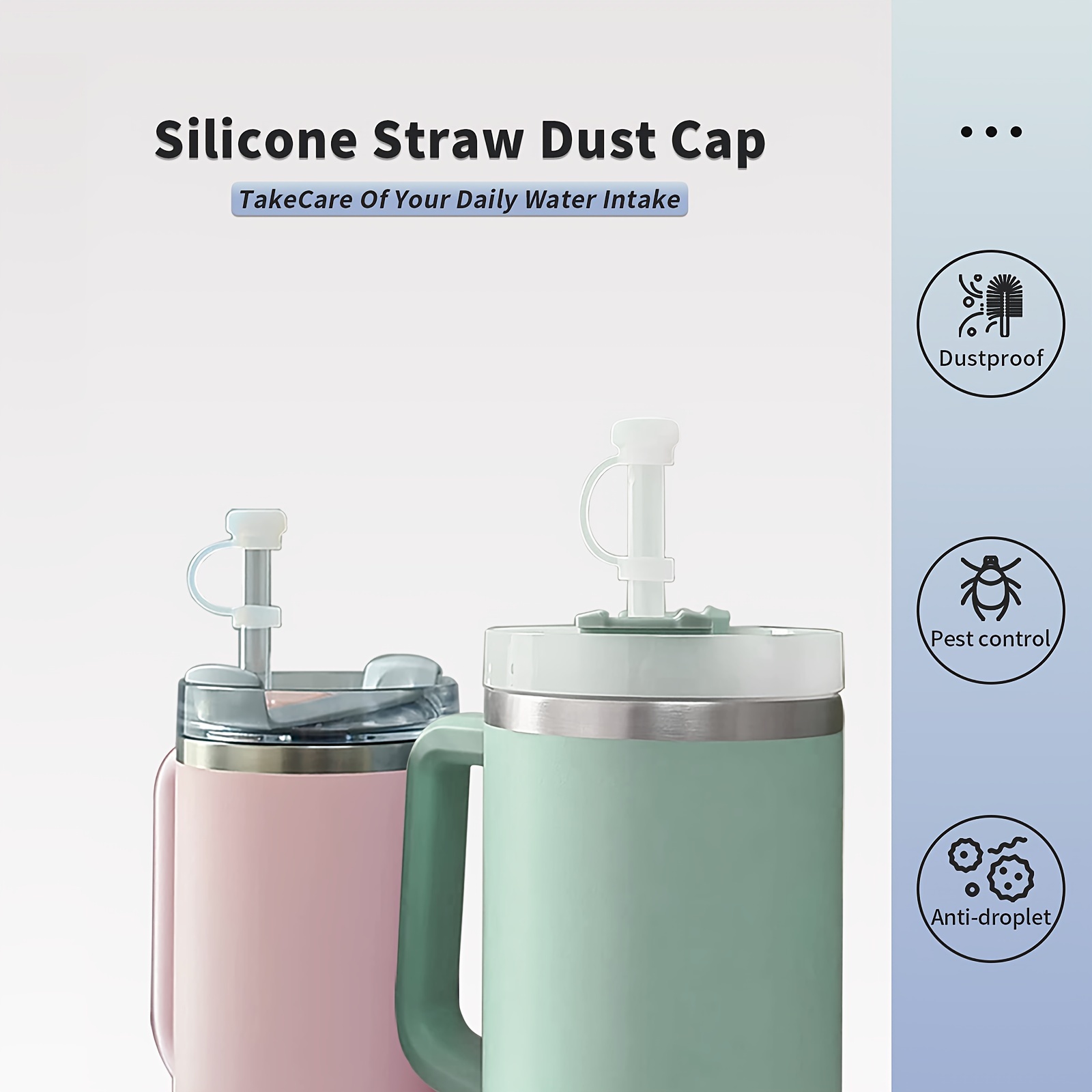 Straw Cover - Keep Your Stanley Tumbler Fresh & Leak-proof With Silicone  Straw Stopper! - Temu