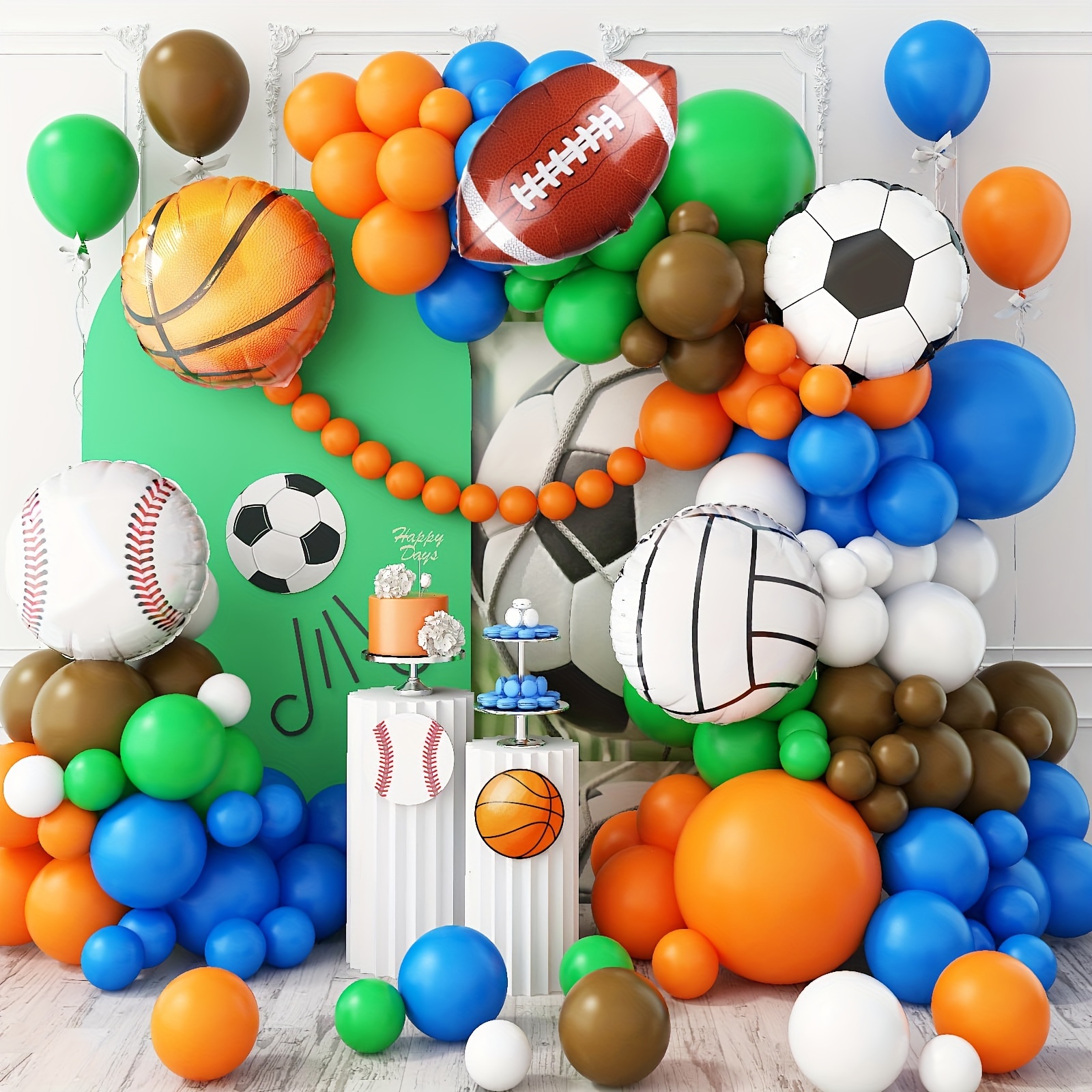 Kit de arco de Globos con temática de fútbol, Decoración de cumpleaños de  niño, guirnalda de Globos blancos y azules, fiesta deportiva de Baby  Shower, Globos de aluminio de fútbol - AliExpress