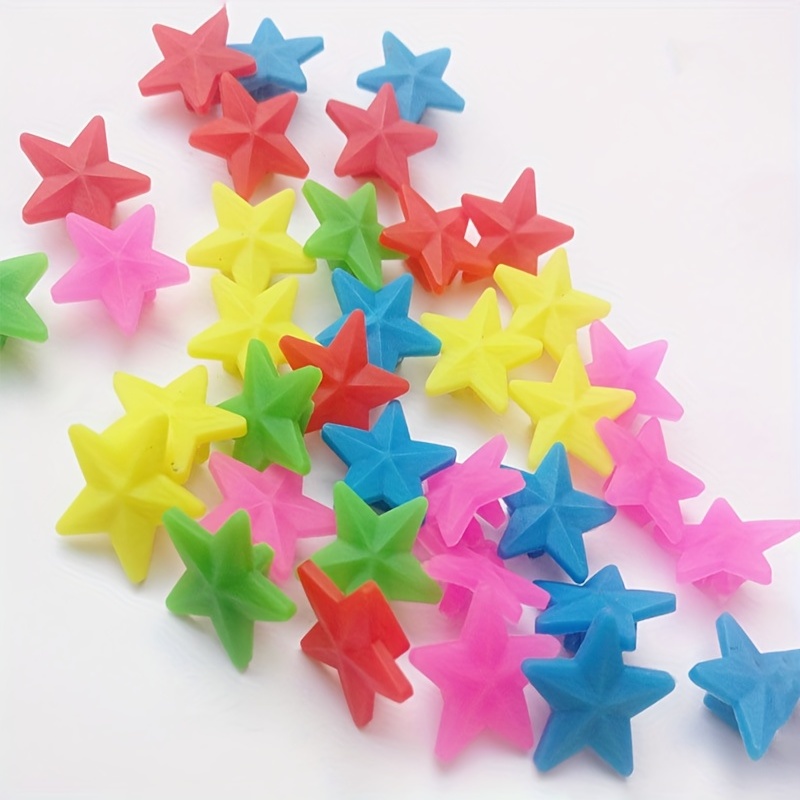 36 Pcs Colorful Star-Shaped Plastic Bicycle Spokes Beads - Perfect  Decorative Accessories For Kids!